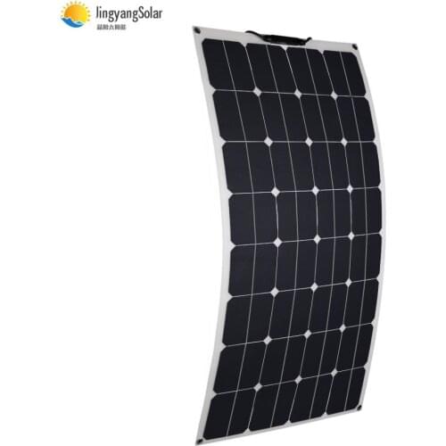 Custom Rv yacht Fishing boats use 100W-400w sunpower PET 100W semi Flexible solar panel