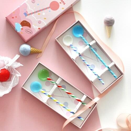 Premium Glass Spoon Sets Coffee Dessert Sugar Ice Cream Stirring Tea Milkshake Spoon Kit for Tableware Kitchen Cafe Bar Gift