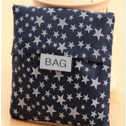 New Hot Sale Fashion Printing Foldable Green Shopping Bag Tote Folding Pouch Handbags Convenient Large-Capacity Storage Bags