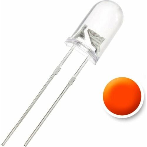 5MM Orange Water Clear Lens LED Diode - Pack of 50