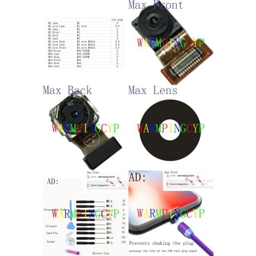 Front/Rear Back Camera Lens For MEIZU M1 note M2 M3 M3S Max M681Q Y685M