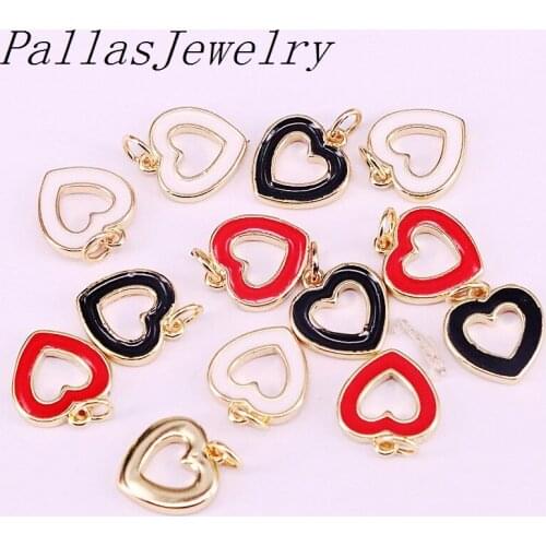 20Pcs new design enamel heart shape pendant,plating enamel charm,diy necklace/earring jewelry component