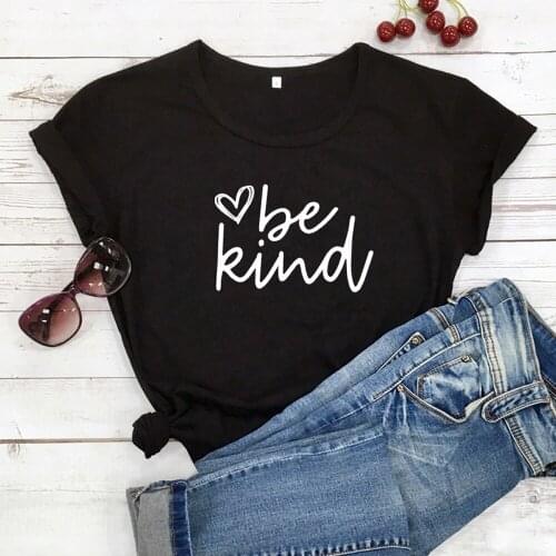 Casual 90s Graphic Motivational Kindness Tee Top Drop Ship Be Kind Heart Printed T-shirt Scripture Women Christian Jesus Tshirt