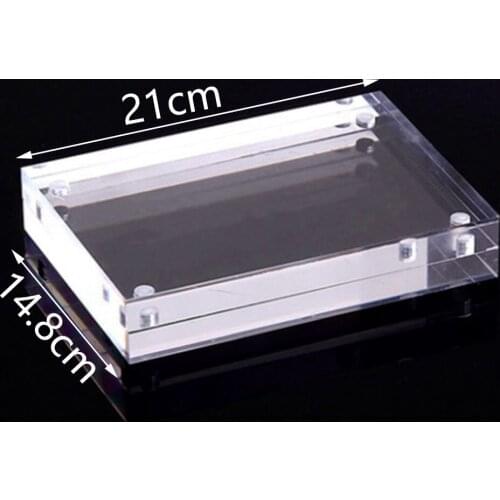 1 Pcs Transparent Photo Frame Clear View Both Sided Magnetic Acrylic Block Picture For Home Decoration