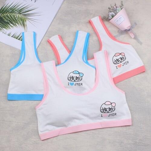 Clearance!!!Teenage Girl Training Bra with Chest Pad Adolescente Sports Bra Tops for Teens 8-14 Years Cotton Underwear for Girls