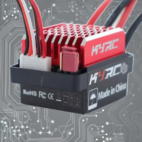 60A Brushed Motor ESC Electrical Speed Controller for 1/10 RC Car Buggy Short Course Truck Crawler Tank WXTD