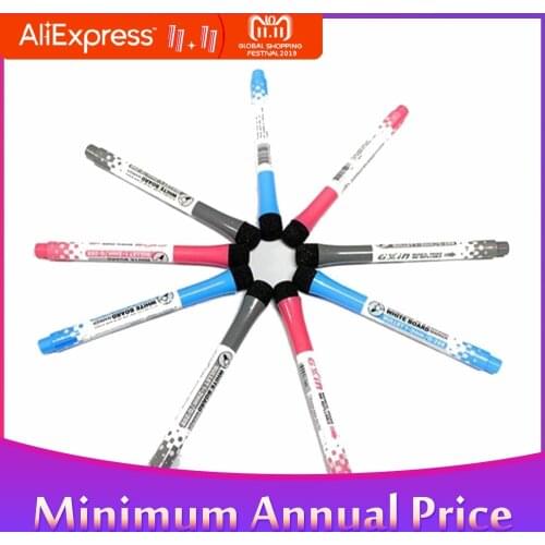 Magnetic Easy Wipe Marker Pen Non-Toxic Portable Cute WhiteBoard Pen With Eraser Office School Supplies