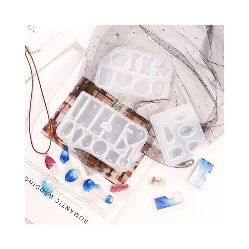 Diy Bone Shape Pet Necklace Silicone Mold for Handmade Bow Star Rectangle Paw Charm Making Pet Resin Mold