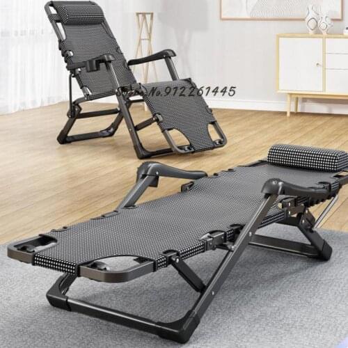Folding Chair Lunch Break Siesta Bed Balcony Leisure Beach Back Chair Lazy Sofa Portable Sleeping Chair