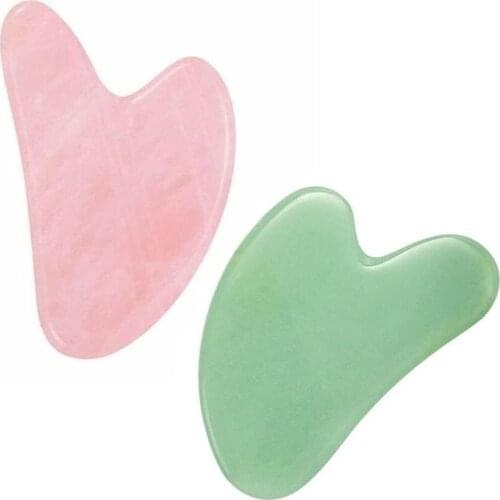 Natural Jade Gua Sha Scraper Board Massage Rose Quartz Jade Stone For Face Neck Skin Lifting Remover Beauty Care