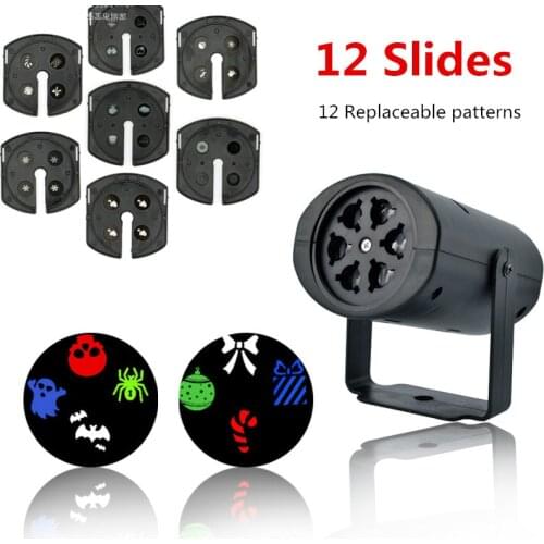 Wedding Holiday Decoration 4W Moving Sparkling LED Stage Lights 12 Types Christmas Laser Snowflake Projector lamp Home Garden