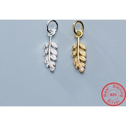 UQBing Fashion Silver Color Branch Leaves Feather Beads Charms Pendant Jewelry Making Bracelet Necklace DIY