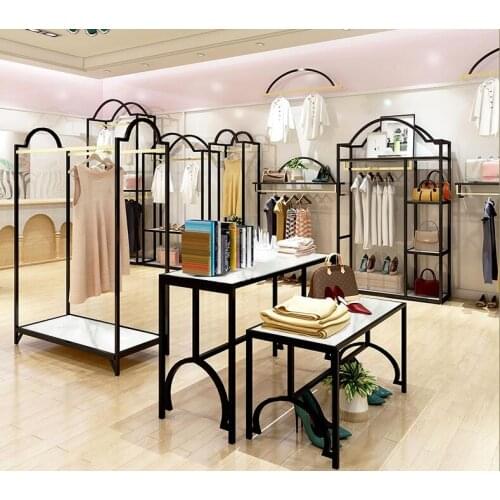 Clothing store display racks floor-standing womens clothing store decoration clothes racks