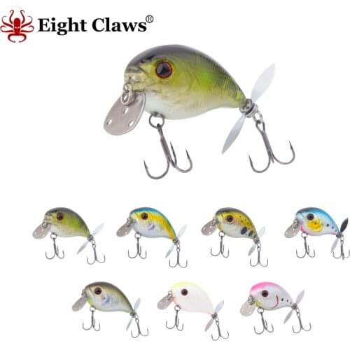 EIGHT CLAWS 50mm 13.2g Mini Crankbait Fishing Lure Sinking Wobblers Crank Bait Artificial Minnow Hard Swimbait With Propeller
