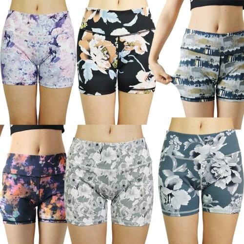 Spring and Summer 3D Printed Sports Shorts Ladies High Waist Training Fitness Short Women Sports Yoga Shorts Yoga Pants Leggings