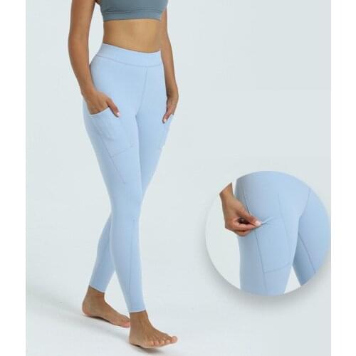 Women Sports Pants Tights High waist with Yoga Leggings pockets both sides Fintess Clothing Rock Buttery Athletica Squat Proof