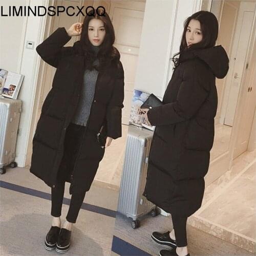 Hooded Ladies Coats Long Parka Oversize Colour Mid-long Womens Winter Thick Jackets Down 2021 Plus Size Clothing Straight Tops