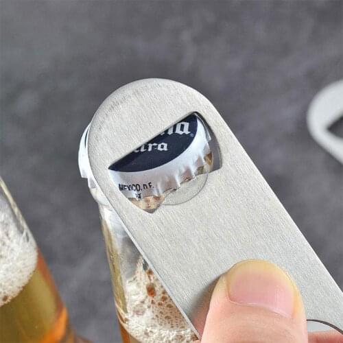 1PC Durable Beer Bottle Opener Steel Flat Bottle Bar Remover Cap Kitchen Blade Opener Speed Tool Z2O5