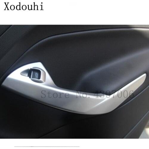 For Ford Kuga Escape 2017 2018 2019 2020 2021 Car Styling Cover Stick ABS Matte Trim Door Inner Handle Bowl Frame Lamp 4pcs