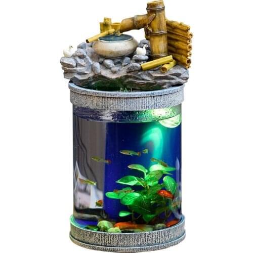 Cx Back Filter Super White Glass Fish Tank Ecological Flowing Water Living Room Small Desktop Aquarium