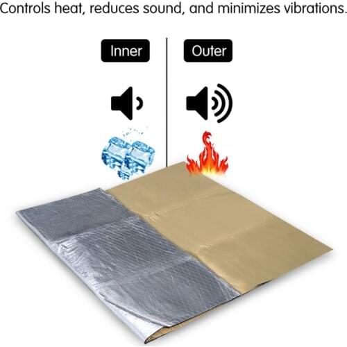 Car-Styling Car Hood Engine Firewall Heat Mat Sound Insulation Shield Mat Deadening Aluminum Foil Sticker Shield Mat
