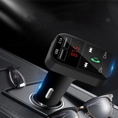 Car Bluetooth MP3 player Car Bluetooth receiver Hands-free mobile phone navigation call Dual USB fast charger
