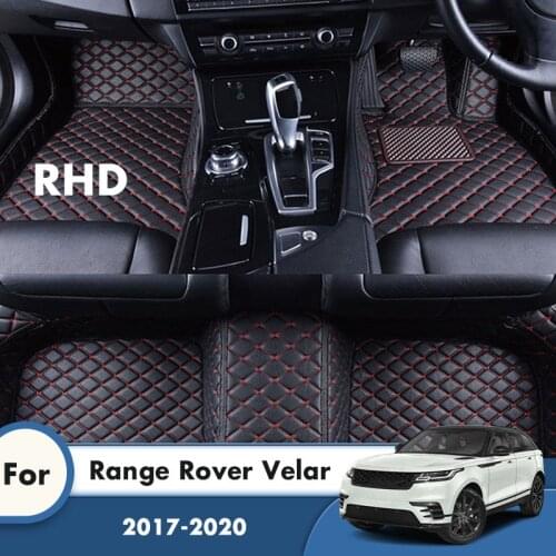 RHD Car Floor Mats For Range Rover Velar 2020 2019 2018 2017 Carpets Artificial Leather Anti-Dirty Auto Interior Accessories