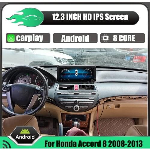 12.3 inch Android Car Radio Player For Honda Accord 8 2008 2009 2010 2011 2012 2013 Navigation GPS Multimedia with screen