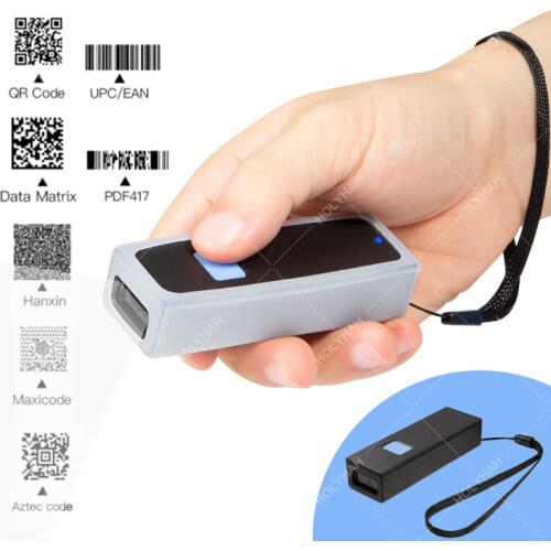 Holyhah M2 CCD Wireless 2.4G Bluetooth Mini Barcode Scanner for Reading Tobacco 1D 2D QR PDF417 Android iPad iPhone