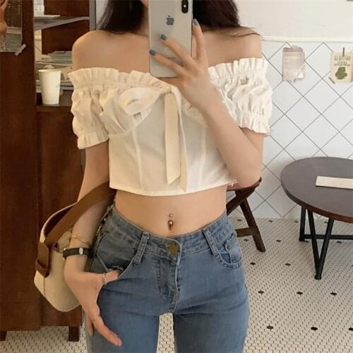 Blouse Temperament Bow Tie White Short-sleeved Shirt Female Design Sense Niche Summer New Korean Top