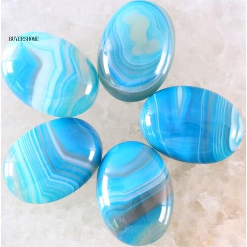 For Jewelry Making Necklace Pendant Bracelet Earrings 22x30MM Oval Natural Stone Blue Veins Onyx CAB Cabochon 2Pcs K536
