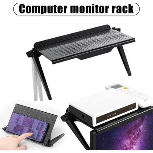 Computer Monitor Rack Foldable WiFi Router Storage Shelf TV Set-top Box Holder Mini DVD Player Stand Rack Multi-purpose Holder