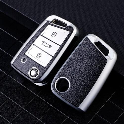 TPU Leather Car Key Case Cover For Seat Ibiza 6L 6J Leon FR 5F MK3 MK2 MK1 2 Arona Ateca Altea Toledo 2021 Key Shell Accessories