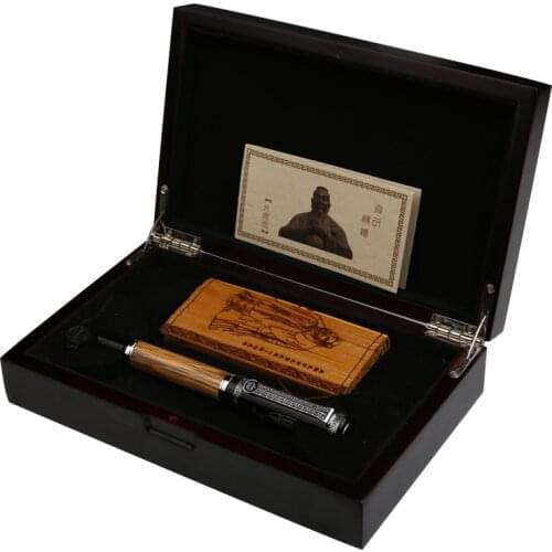 Duke Classic "Confucius" Series Bamboo Metal 0.7mm Iridium Nib Fountain Pen with Luxury Original Gift Box Ink Pens for Gift