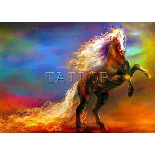 Cross stitch cuadros full square embroidery mosaic horse unicorn landscape art 5d diamond painting kit set complet dirll drawing