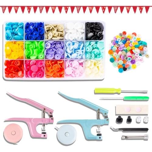 150-900 Sets T5 Plastic Snap Buttons Kit Buttons & Fasteners Snap Pliers,for DIY Clothes Sewing Bibs Rain Coat Handmade Tools