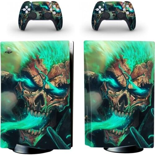New Skull PS5 Standard Disc Edition Skin Sticker Decal Cover for PlayStation 5 Console & Controller PS5 Skin Sticker Vinyl