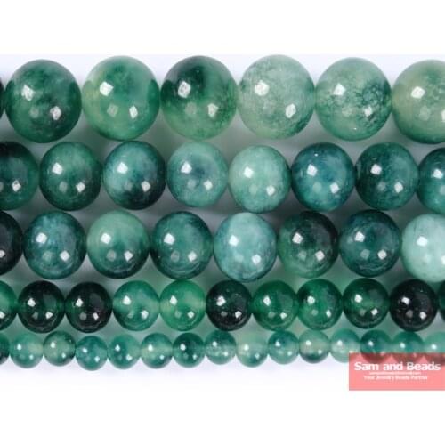 Wholesale Natural Stone Gradient Green Jaspers Chalcedony Beads 6 8 10 12mm Pick Size For Bracelet Necklace Diy GJC01
