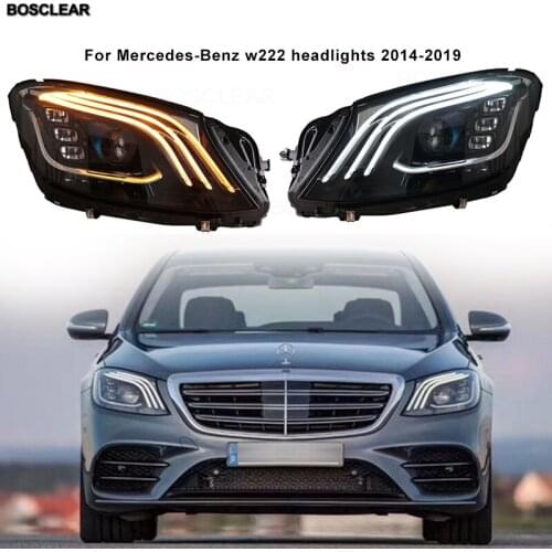2pcs Head Lamp for BENZ W222 Headlights 2014/15/16/17/18/2019 S350 S400 W223 LED Headlight DRL Hid Bi Xenon Auto Accessories