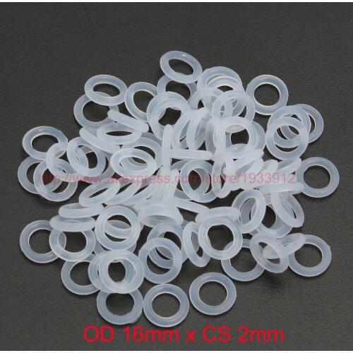 OD 16mm x CS 2mm translucent silicone oring o-ring sealing grommet rubber o ring