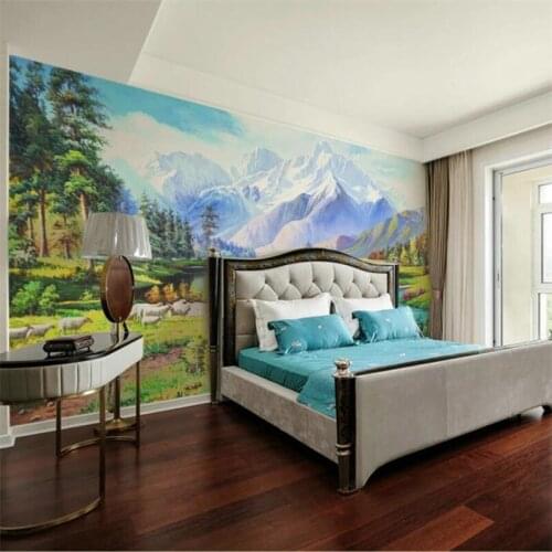 Beibehang Custom wallpaper 3d murals European pastoral beauty oil painting TV background mural living room bedroom 3d wallpaper