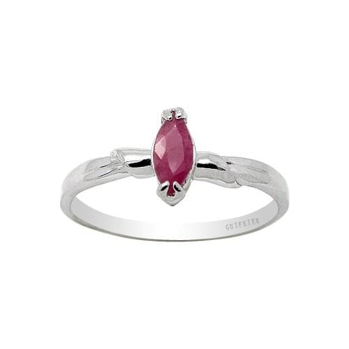 Simple 925 Silver Ring for Daily Wear 2.5mm*5mm Natural Ruby Ring Sterlings Ilver Ruby Jewelry