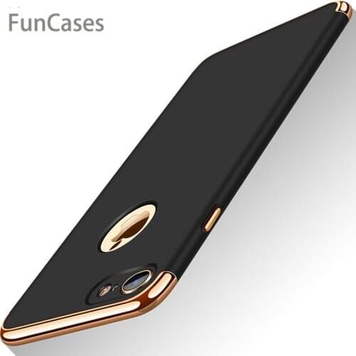 Luxury 360 Full Cover Plating Phone Case For iphone 6 6s 7 8 5 5s SE X XS Max XR PC Matte Hard Cover For iphone 7 Plus Case Capa