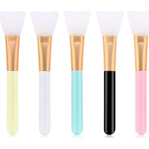 Women Fashion 1pc Silicone Facial Face Mask Brush Mask Mud Mixing Brush Tool 5 Color Soft Women Skin Face Care tool