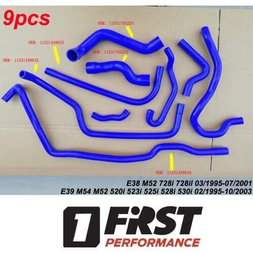 SILICONE COOLANT RADIATOR HEATER HOSE FOR BMW E38 M52 ENGINE 728i 728il E39 M54 M52 520i 523i 525i 528i 530i