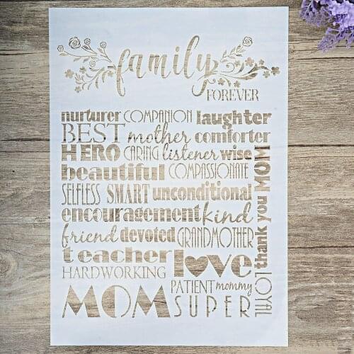 A4 A3 A2 Size DIY Craft Layering Mom Stencil For Wall Painting Scrapbooking Stamping Stamp Album Decorative Embossing Paper Card