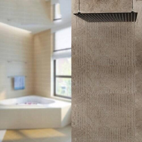 Bathroom Black Shower Head Brass Ceiling Mounted Shower Head Luxury Square Black Bathroom Head Faucet Only Shower Head