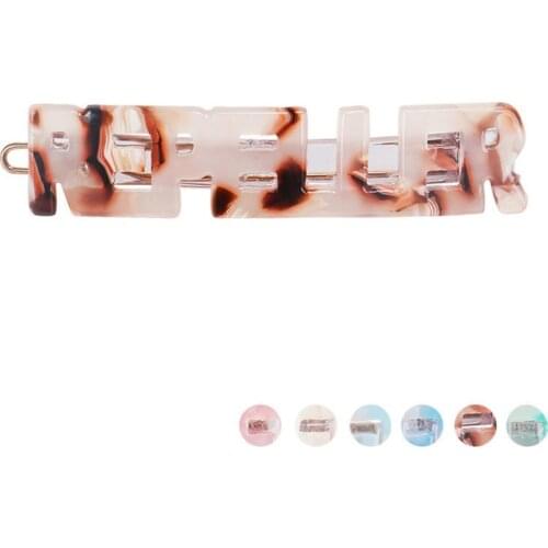 Cute Hair Pins - Cellulose Acetate Letters Hair Ornament for Women Girls Trendy Hair Accessory - Pretty Hair Clip for Tiara