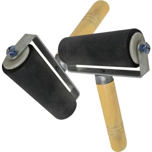 Woodblock Deluxe Hard Rubber Brayer Roller Heavy Duty Steel Frame Children Art Craft Tool