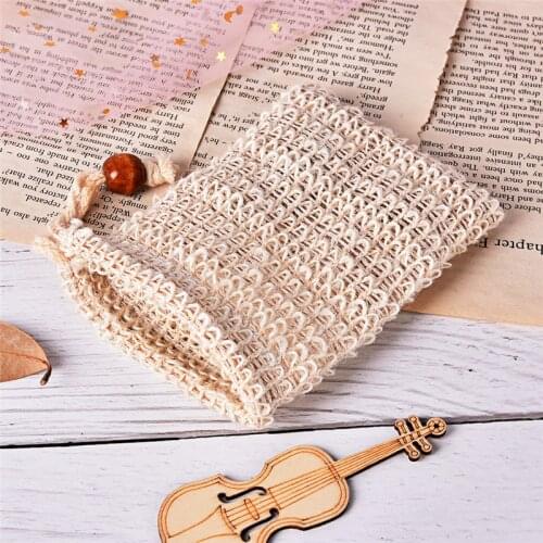 1 PC Natural Exfoliating Soap Bags Handmade Sisal Mesh Soap Saver Pouch Holder Bath Soap Holder Bathroom New